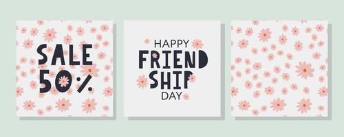 Happy Friendship Day greeting card vector