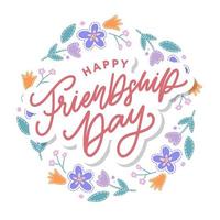 Happy Friendship Day greeting card. vector