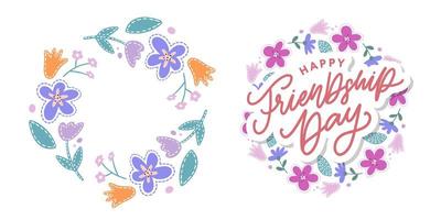 Happy Friendship Day greeting card. vector