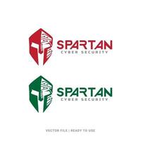 Vector logo icon illustration of digital spartan warrior helmet