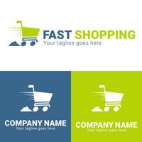 Fast shopping concept logo design template vector