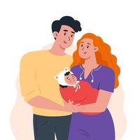 Young parents are holding a small child vector