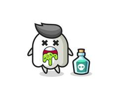 illustration of a ghost character vomiting due to poisoning vector