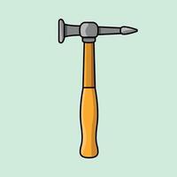 Body mechanic hammer cartoon vector icon illustration