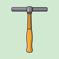 ailroad spike maul hammer cartoon vector icon illustration