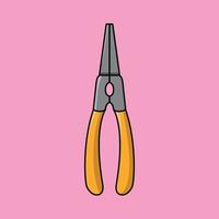 Snap ring pliers cartoon vector icon illustration