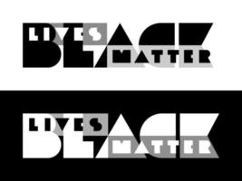 las vidas negras importan la tipografía. letras minimalistas vector