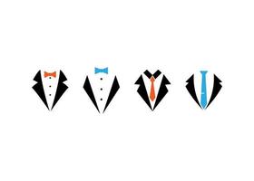 Tuxedo suit icon set design template vector