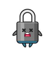 the dead padlock mascot character vector