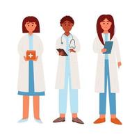Doctor characters. Medical hospital staff people. vector
