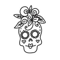 Decorated skull. Vector Illustration for Day of the Dead