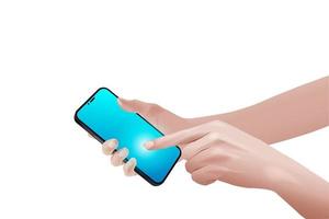 fingertips on smartphone posing for business graphic vector
