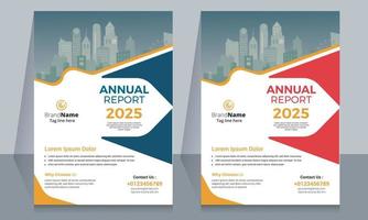 Creative corporate annual report flyer template design vector