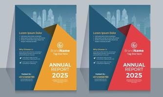 Creative corporate annual report flyer template design vector