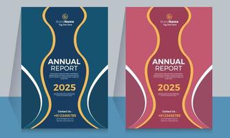 Creative corporate annual report flyer template design vector