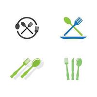 fork and spoon icon vector template