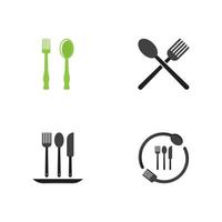 fork and spoon icon vector template