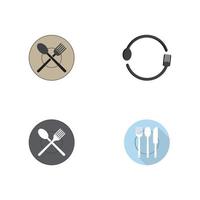 fork and spoon icon vector template