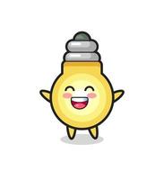 happy baby light bulb cartoon character vector