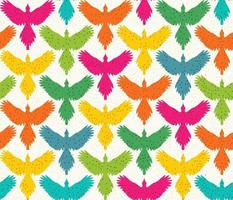 Seamless pattern, bird with spread wings vector