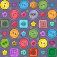 Vector seamless pattern with cute bright colorful vector buttons