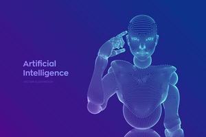 AI and Machine learning technology concept. Vector illustration.
