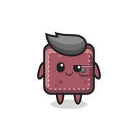 leather wallet cartoon with an arrogant expression vector