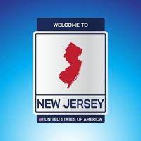 The Sign United states of America with message, New Jersey and map