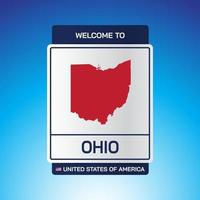 The Sign United states of America with message, Ohio and map vector