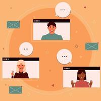 Video conference, video call, online communication.Vector illustration vector