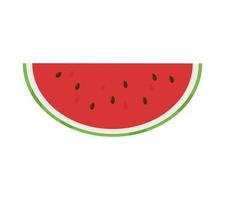 slice half a ripe red watermelon. flat vector illustration