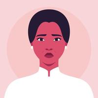 retrato de una mujer triste vector