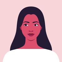 Portrait of a beautiful woman full face vector