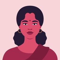 Portrait of a beautiful mature Indian woman vector