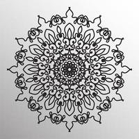 Circular pattern in the form of mandala with flower vector