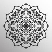 patrón circular en forma de mandala con flor vector