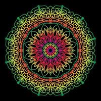Circular pattern in the form of mandala with flower vector