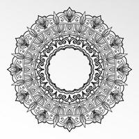 patrón circular en forma de mandala con flor vector