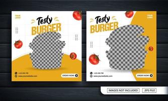 White Flyer or Social Media Banner for Burger Post vector