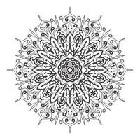 Circular pattern in the form of mandala with flower vector