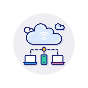 Cloud Network icon in vector. Logotype vector