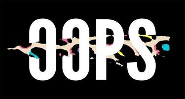 slogan oops phrase graphic vector leopard Print Fashion lettering