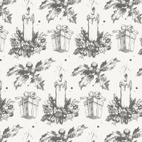 Hand-drawn sketch Christmas pattern NEw year gift vector