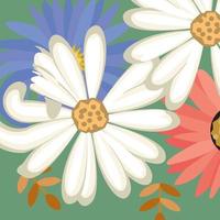 Spring theme Beautiful flower background with color vector