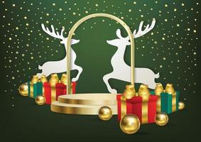 two reindeer and product display vector