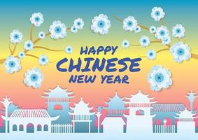 chinese new year art background vector