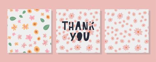 una plantilla de tarjeta de felicitación con letra de decoración floral vector