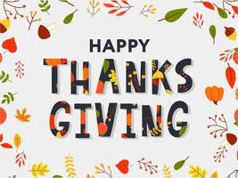 Hand drawn Happy Thanksgiving lettering vector