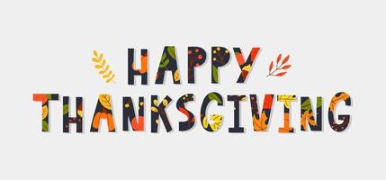 Hand drawn Happy Thanksgiving lettering vector