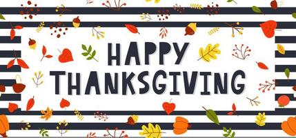 Hand drawn Happy Thanksgiving lettering vector